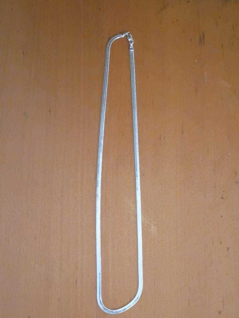 Classic Silver Herringbone Necklace - Silver